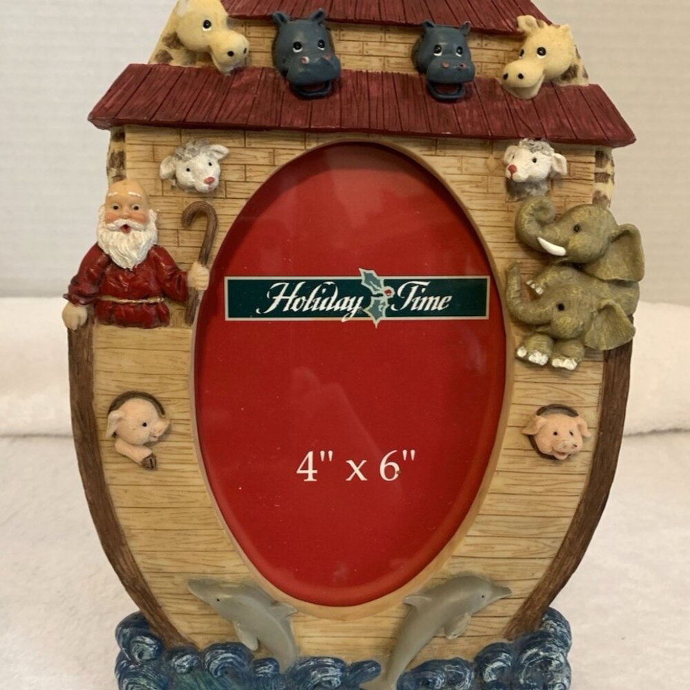 Holiday Time 4" x 6" Decorative Photo Frame 3D Resin Noah's Ark Theme